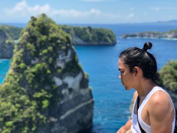 Woman looking at sea