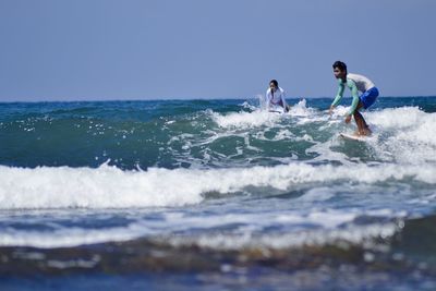 Waves jumping in sea
