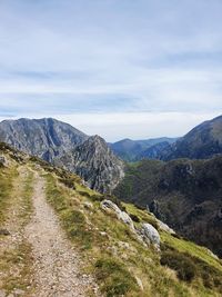 Scenic view of mountains against sky