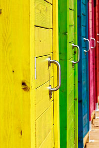 Full frame shot of multi colored yellow door