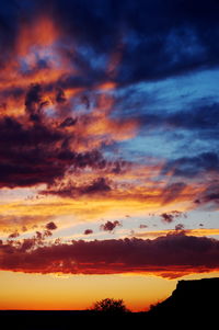 Scenic view of cloudy sky at sunset