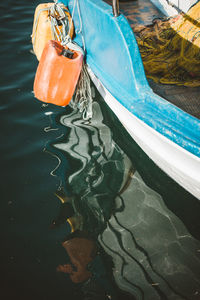 High angle view of boat in sea