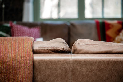 Close-up of empty chairs at home