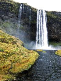 Scenic view of waterfall