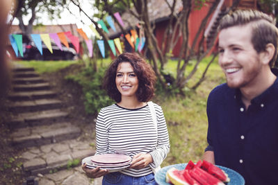 Portrait of smiling young couple