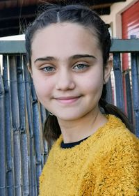 Portrait of smiling girl outdoors