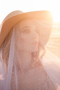 Close-up of wedding dress