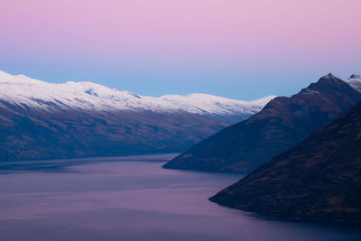 Scenic view of snowcapped mountains