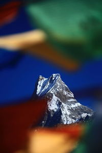 Close-up of snow on rock