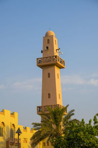 Low angle view of lighthouse against sky