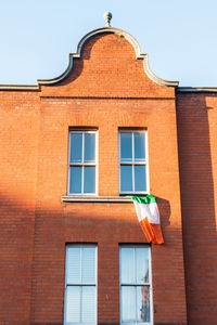 Low angle view of windows on building