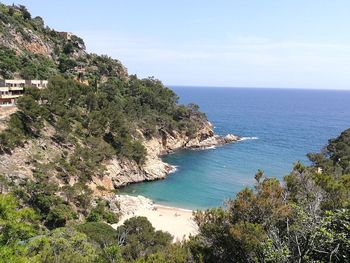 High angle view of sea against sky