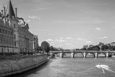 Bridge over river in city