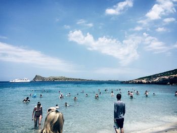 People enjoying in water