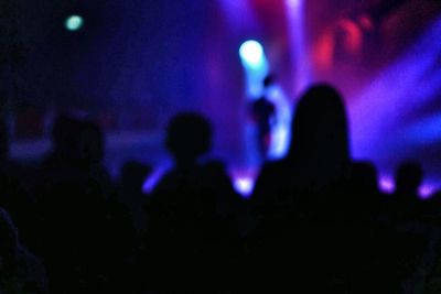 Silhouette of people at music concert