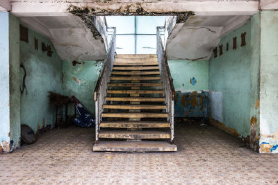 Staircase in abandoned building