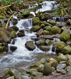 Scenic view of waterfall