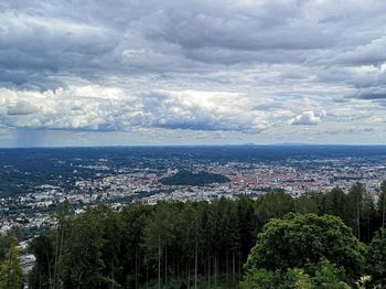 High angle view of townscape against sky