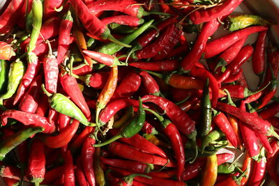 Full frame shot of red chili peppers