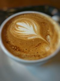 Close-up of cappuccino