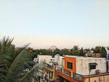 High angle view of townscape against sky