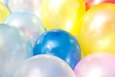 Close-up of multi colored balloons