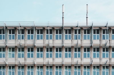 Low angle view of building against clear sky