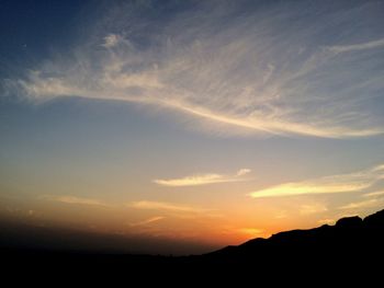 Scenic view of mountains during sunset