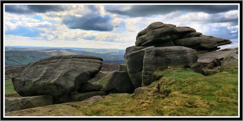 View of rock formation against sky