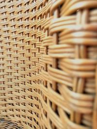 Detail shot of handmade rattan chair