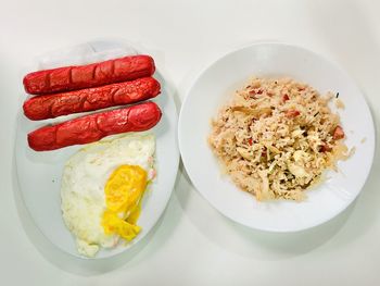 Close-up of breakfast served in plate