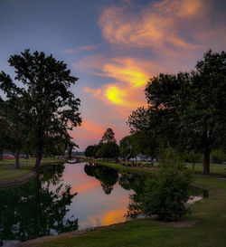 Scenic view of landscape against sky during sunset