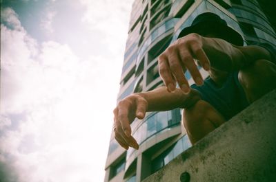 Low angle view of building against sky