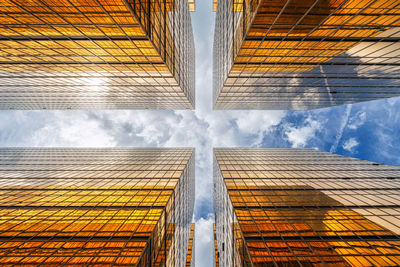 Low angle view of modern building against sky