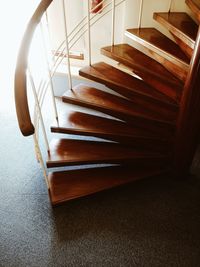 Close-up of steps at home