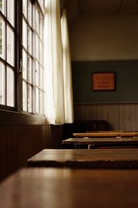 Empty benches in classroom