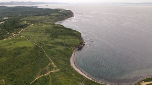 High angle view of beach