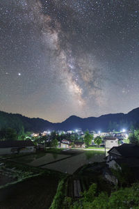 Scenic view of city against sky at night