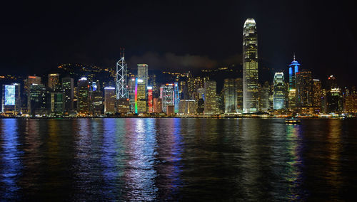 Illuminated cityscape at night