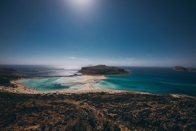 Aerial view of sea against sky