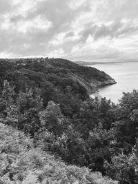 High angle view of sea against sky