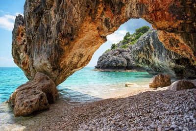 Rock formation on sea shore