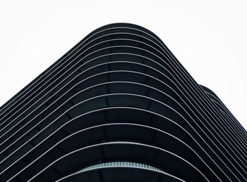 Low angle view of skyscraper against clear sky
