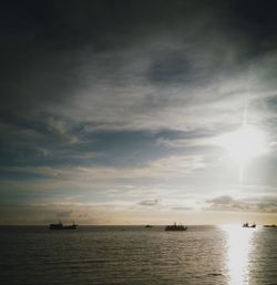 Scenic view of sea during sunset