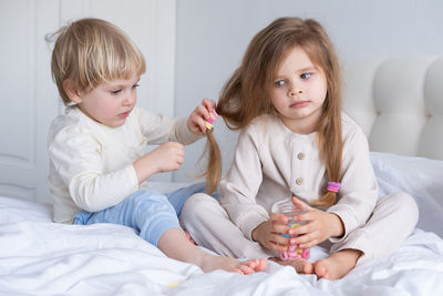 Mother and daughter at home