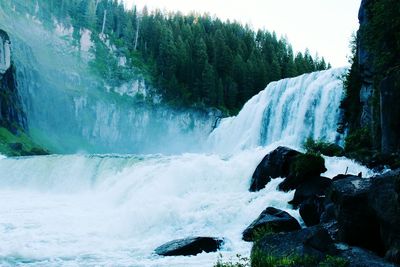 Scenic view of waterfall