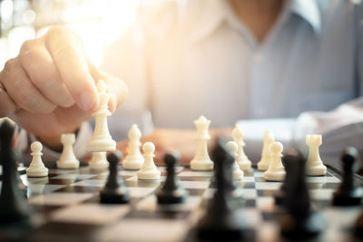 Close-up of chess pieces