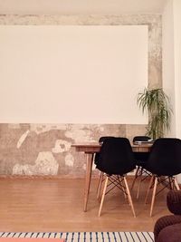 Potted plant on table at home