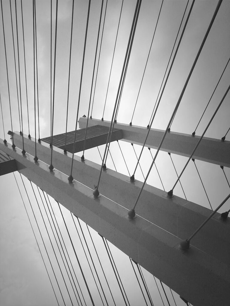 connection, bridge - man made structure, built structure, transportation, low angle view, engineering, architecture, suspension bridge, sky, cable-stayed bridge, steel cable, bridge, cable, day, clear sky, travel, modern, outdoors, no people, travel destinations