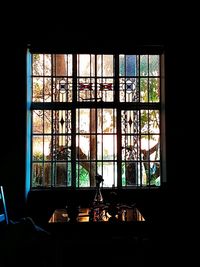 View of building through window